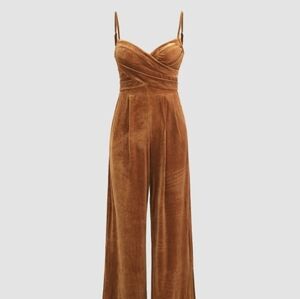 Wide Leg Velvet Jumpsuit